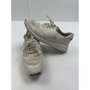 Clarks Unstructured Shoes Womens Size 8 White Leather Sneaker